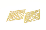 Brass Earring Charm , 6 Raw Brass Diamond Earring Charms With 1 Loop Pendants, Findings (82x52mm) E567