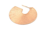 Geometric Earring Findings, 2 Rose Gold Plated Brass Semi Circle Textured Earring Findings  (35x35x0.7mm) E256 Q0595