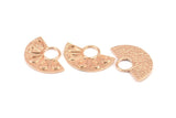 Semi Circle Pendant, 2 Rose Gold Plated Brass Semi Circle Pendants (28x19mm) A0212