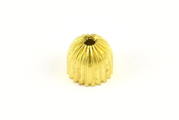 Tassel Fringe Caps, 20 Raw Brass Bead Caps, Findings (12x10mm)   D0359