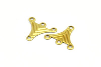 Brass Earring Findings, 25 Raw Brass Connectors, Findings (17x15mm) Brs 1995  A0464