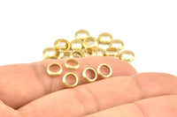 Brass Circle Connector, 50 Raw Brass Round Circle Connector Findings (7x2mm) Brs 493 L025