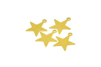 Brass Star Charm, 50 Raw Brass Star Charms (18x16mm) Brs 625 A0264