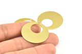 Brass Ear Hoops, 20 Raw Brass Round 1 Hole Stamping Earring Findings, (32mm) D0006