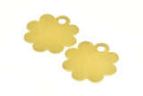 Brass Flower Charm, 10 Raw Brass Flower Stamping Blank Tag Charms (30mm) Brs 4041d D0536--c068