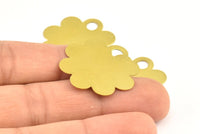 Brass Flower Charm, 10 Raw Brass Flower Stamping Blank Tag Charms (30mm) Brs 4041d D0536--c068