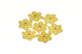 Brass Flower Charm, 20 Raw Brass Flower Charms, Findings, Pendant (13mm) Brs119  A0238