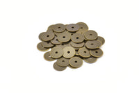 Vintage Bead Caps, 100 Antique Copper Tone Brass Round Middle Hole Charms Findings Bead Caps (8mm) K026