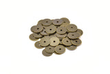 Vintage Bead Caps, 100 Antique Copper Tone Brass Round Middle Hole Charms Findings Bead Caps (8mm) K026