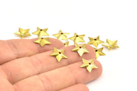 Brass Star Bead, 50 Raw Brass Star Bead Caps, (13x12mm) brs 584 A0299