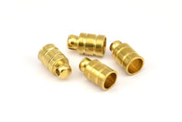 Brass Chain End, 12 Raw Brass End Cap, Cord Tip, 5mm Cord End - (6x11mm) B0018