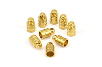 Brass Chain End, 12 Raw Brass End Cap, Cord Tip, 5mm Cord End - (6x11mm) B0018
