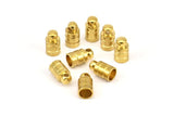 Brass Chain End, 12 Raw Brass End Cap, Cord Tip, 5mm Cord End - (6x11mm) B0018