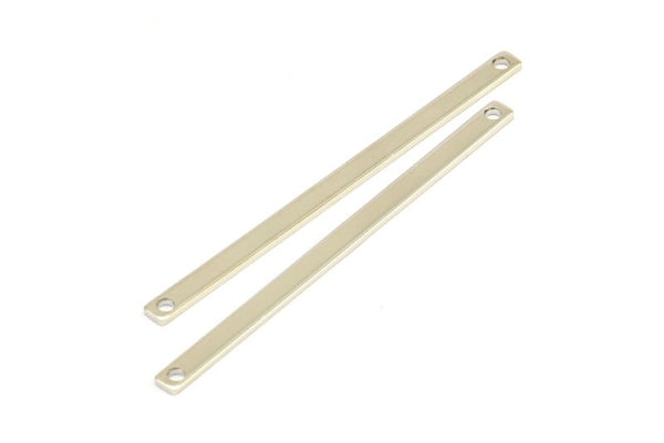 Long Necklace Bar, 10 Silver Tone Bar Connectors With 2 Holes (55x3x1mm) Brc 148--A0825 H0597