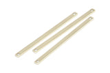 Long Necklace Bar, 10 Silver Tone Bar Connectors With 2 Holes (55x3x1mm) Brc 148--A0825 H0597