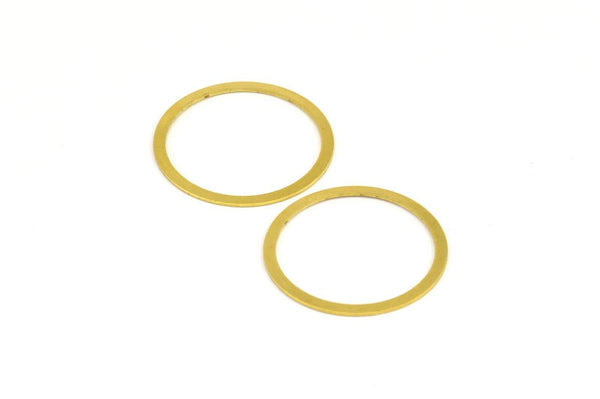 Brass Round Ring, 20 Raw Brass Round Charms, Pendants, Findings (22mm) Brs 449 A0187