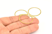 Circle Brass Charm, 50 Raw Brass Connector Rings (31mm) Brs 452 A0190