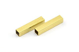 Brass Square Tube, 150 Raw Brass Tube Square Shape (20x4mm)  Brs 1402