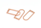 D Shape Rings, 3 Rose Gold Plated Brass Hammered D Shape Connectors With 1 Hole, Rings  (29x13x1.3mm) BS 1873 Q0601