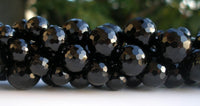 Black Onyx 16 Mm Round Disco Faceted Cut Gemstone Beads  Full Strand