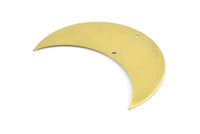 Moon Wall Art, 5 Raw Brass Crescent Moon Wall Hanging Decor with 2 Holes (55x20x0.60mm) H0243