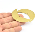 Moon Wall Art, 5 Raw Brass Crescent Moon Wall Hanging Decor with 2 Holes (55x20x0.60mm) H0243