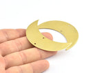 Moon Wall Art, 5 Raw Brass Crescent Moon Wall Hanging Decor with 2 Holes (55x20x0.60mm) H0243
