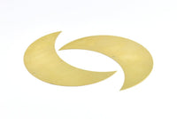 Moon Wall Art, 4 Raw Brass Crescent Moon Wall Hanging Decor with 2 Holes (92x35x0.60mm) H0277