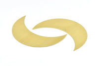 Moon Wall Art, 3 Raw Brass Crescent Moon Wall Hanging Decor with 2 Holes (75x26x0.60mm) H0278
