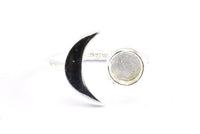 Silver Ring Settings, 925 Silver Moon And Planet Ring With 1 Stone Setting - Pad Size 6.2mm BS 1964
