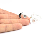 Silver Ring Settings, 925 Silver Moon And Planet Ring With 1 Stone Setting - Pad Size 6.2mm BS 1964