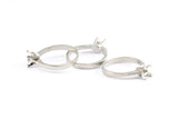 Rhinestone Ring Setting, 4 Silver Tone Brass Ring Settings (18mm) Mn93