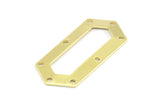 Brass Hexagon Blank, 12 Raw Brass Hexagon Stamping Blank Tag Charms With 8 Holes (36x16x0.80mm) R049