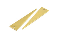 Long Triangle Charm, 10 Raw Brass Triangle Charms With 1 Hole, Pendants, Finding For Necklace, Bracelet (10x40x0.80mm) R084