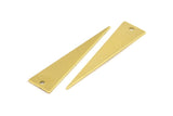 Long Triangle Charm, 10 Raw Brass Triangle Charms With 1 Hole, Pendants, Finding For Necklace, Bracelet (10x40x0.80mm) R084