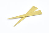 Long Triangle Charm, 10 Raw Brass Triangle Charms, Pendant, Finding For Necklace, Bracelet (10x60x0.80mm) E644