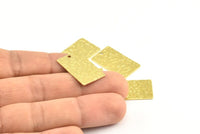 Brass Rectangle Bar, 12 Raw Brass Textured Rectangle Charms, Pendants With 1 Hole (25x15x0.85mm) Y253