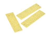 Brass Rectangle Bar, 6 Raw Brass Textured Rectangle Charms, Pendants With 1 Hole (50x15x0.85mm) N0360