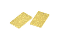 Brass Rectangle Bar, 12 Raw Brass Textured Rectangle Charms, Pendants With 1 Hole (25x15x0.85mm) Y253