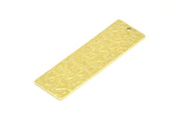 Brass Rectangle Bar, 6 Raw Brass Textured Rectangle Charms, Pendants With 1 Hole (50x15x0.85mm) N0360