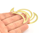 Hilal Ay Tılsımı, 1 Delikli 12 Ham Pirinç Dokulu Ay Tılsımı (44x14x0,80 mm) V103