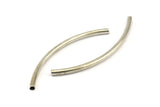 55mm Silver Tube, 15 Nickel Free Silver Plated Curved Tube (55x3mm) Brc270