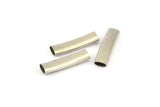 24 Oval Nickel Free Brass Silver Tubes  (24x6.2x3.4mm) Sq29  BRC268