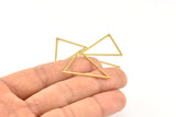 Triangle Brass Charm, 12 Raw Brass Triangles (34x34x27mm) Bs-1306