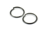 15mm Jump Ring, 24 Oxidized Black Brass Jump Rings (15x1.3mm) E061