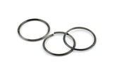 Wire Ear Hoops, 24 Oxidized Brass Black Faceted Wire Hoops, Earring Findings (20x1.3mm) E062 S811