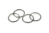 Wire Ear Hoops, 24 Oxidized Brass Black Faceted Wire Hoops, Earring Findings (20x1.3mm) E062 S811