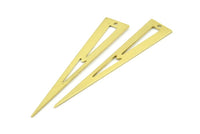 Open Triangle Charm, 8 Raw Brass Triangle Charms With 1 Hole (66x12x0.80mm) B0211