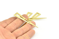 Open Triangle Charm, 8 Raw Brass Triangle Charms With 1 Hole (66x12x0.80mm) B0211