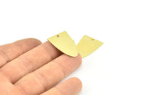 Half Ellipse Charm, 10 Raw Brass Half Ellipse Shape Charms With 1 Hole, Pendants, Earrings, Findings (26x18x0.70mm) B0226